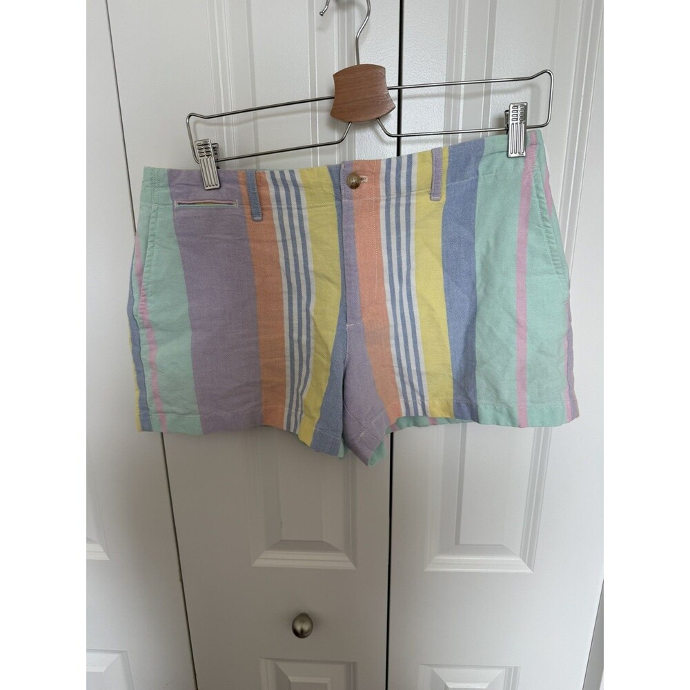 Polo Ralph Lauren Pastel Multi Stripe Linen Cotton Shorts Women's Size 6